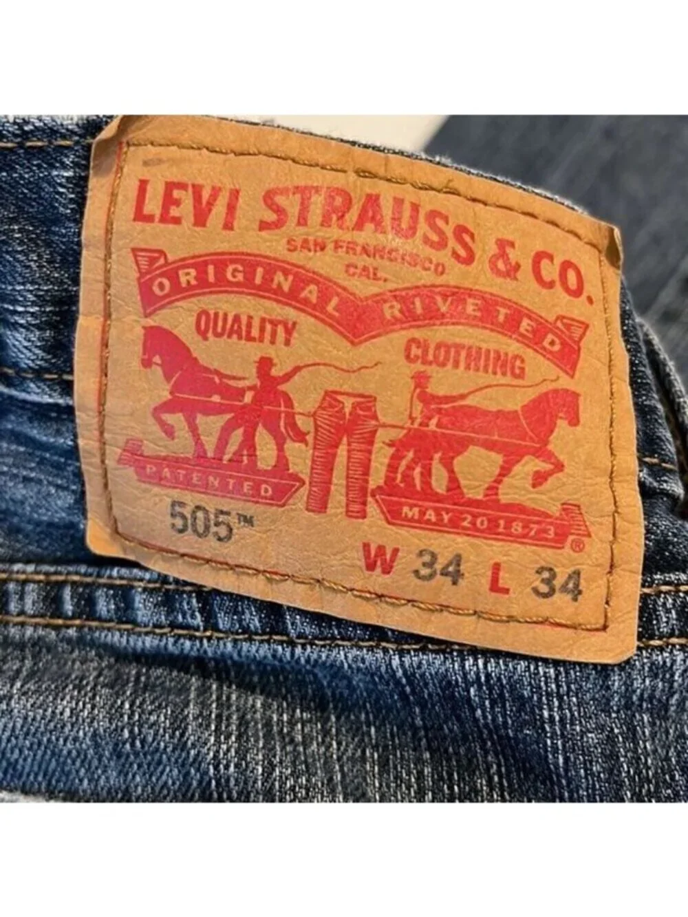 Levi’s‎ 505 Denim Light Wash Cotton 5 Pockets Men's Jeans Size 34/34